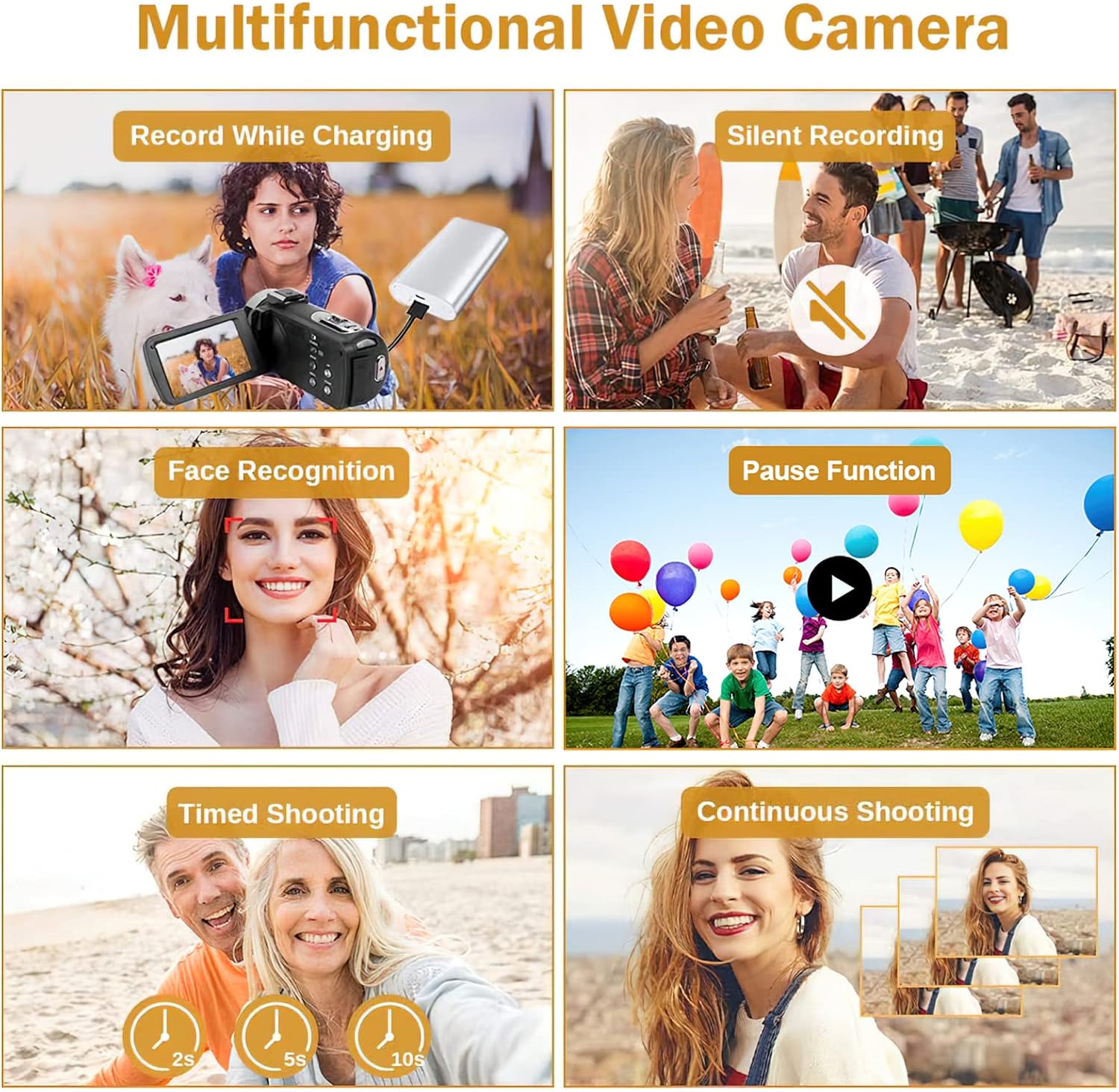 Video Camera Camcorder, Full HD 1080P Camcorder 48MP 16X Digital Video Camera for YouTube, 3.0 Inch IPS Screen Vlogging Camera Recorder with Remote Control, 32GB Card and Battery - Image 5